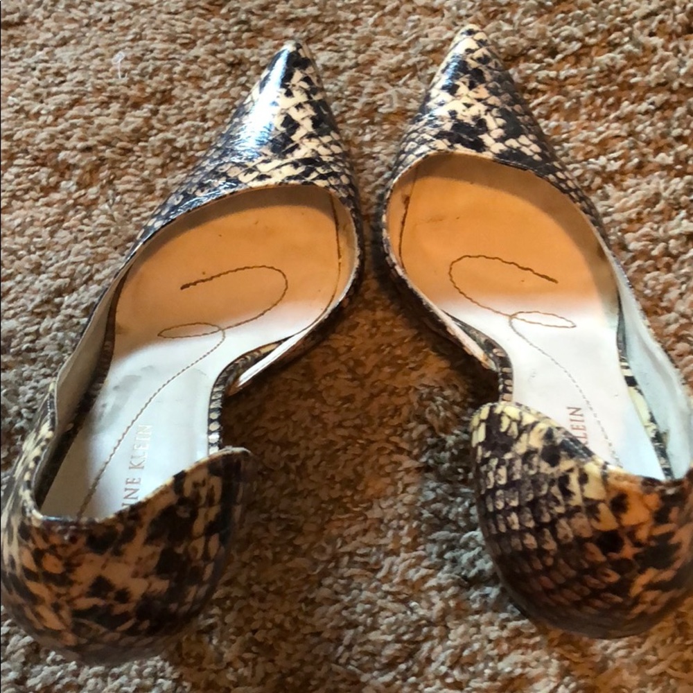 Snake print d’orsay heels